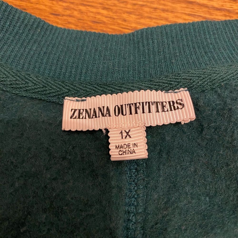 Zenana Green Long Sleeve Oversized Tunic Sweatshirt with Pockets - Picture 7 of 10